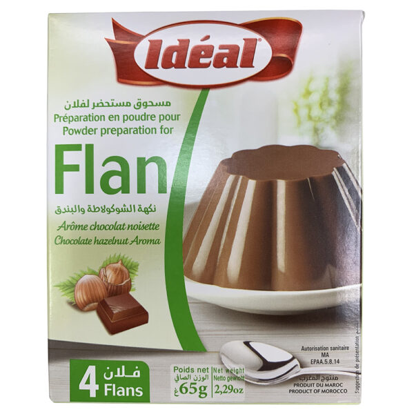 Poudre pour flan - Arôme chocolat noisette - Idéal - 65 g