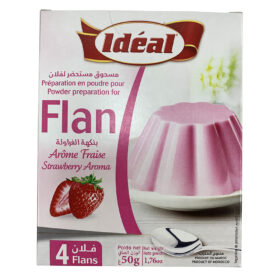 Poudre pour flan - Arôme fraise - Idéal - 50 g