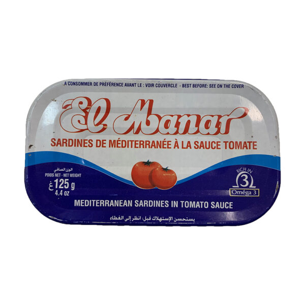 Mediterranean sardines in tomato sauce, El Manar, 125 g