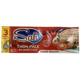 Thon pâle en morceaux - Sauce tomate - Safi - Boîte de 3 x 80 g