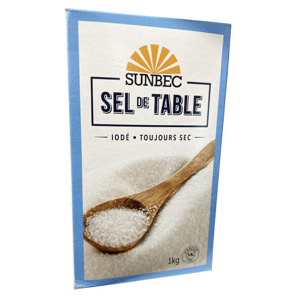 Sel de table iodé - Sunbec - 1 kg